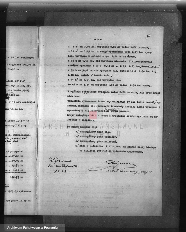 Obraz 12 z jednostki "Plan urządzenia gospodarstwa leśnego dla lasu majętności Wąsowo w powiecie nowotomyskim 1933-1943"