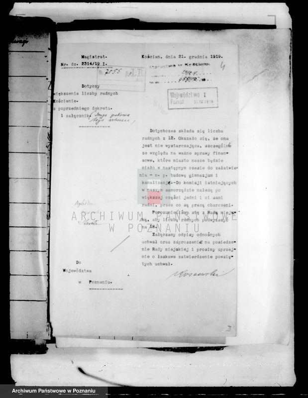 Obraz 8 z jednostki "Członkowie magistratu i radni miasta Kościana /wprowadzenie w urzędowanie, skargi, zażalenia itp./"