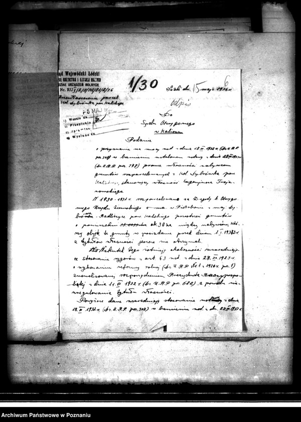 image.from.unit.number "Przewłaszczenie parcel z majątku Dąbrówka-Radliczyce powiatu kaliskiego"