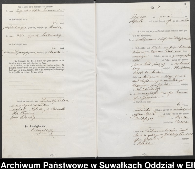 image.from.unit.number "Heiraths-Haupt-Register des Königlich Preussischen Standes-Amtes Bialla Kreis Johannisburg"