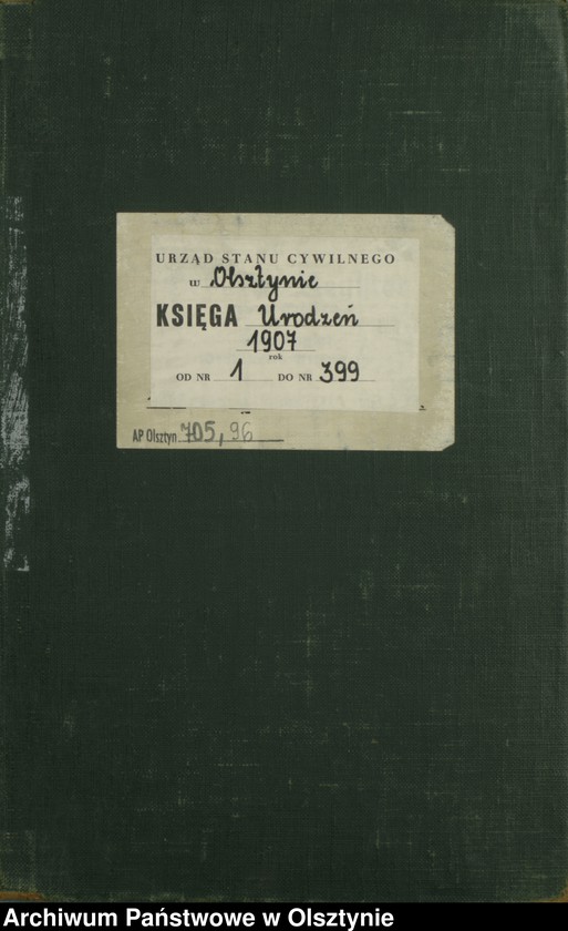 image.from.unit.number "Geburts-Haupt-Register Tom I, Nr 1-399"