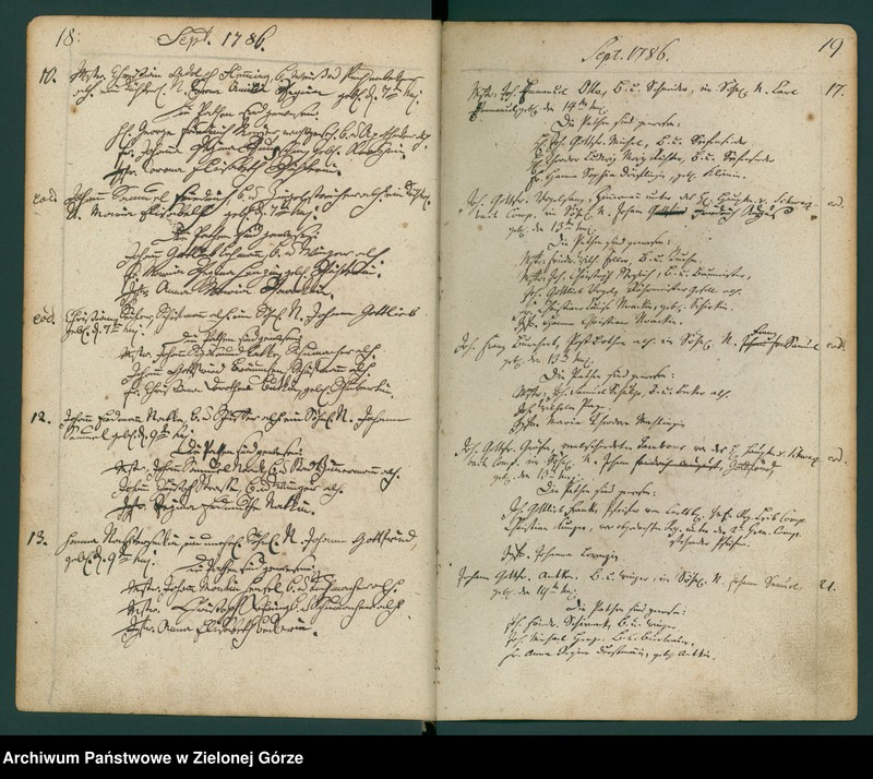 image.from.unit.number "Taufbuch bei der Stadt und Pfarrkirche Guben anfangen 1786-1801"