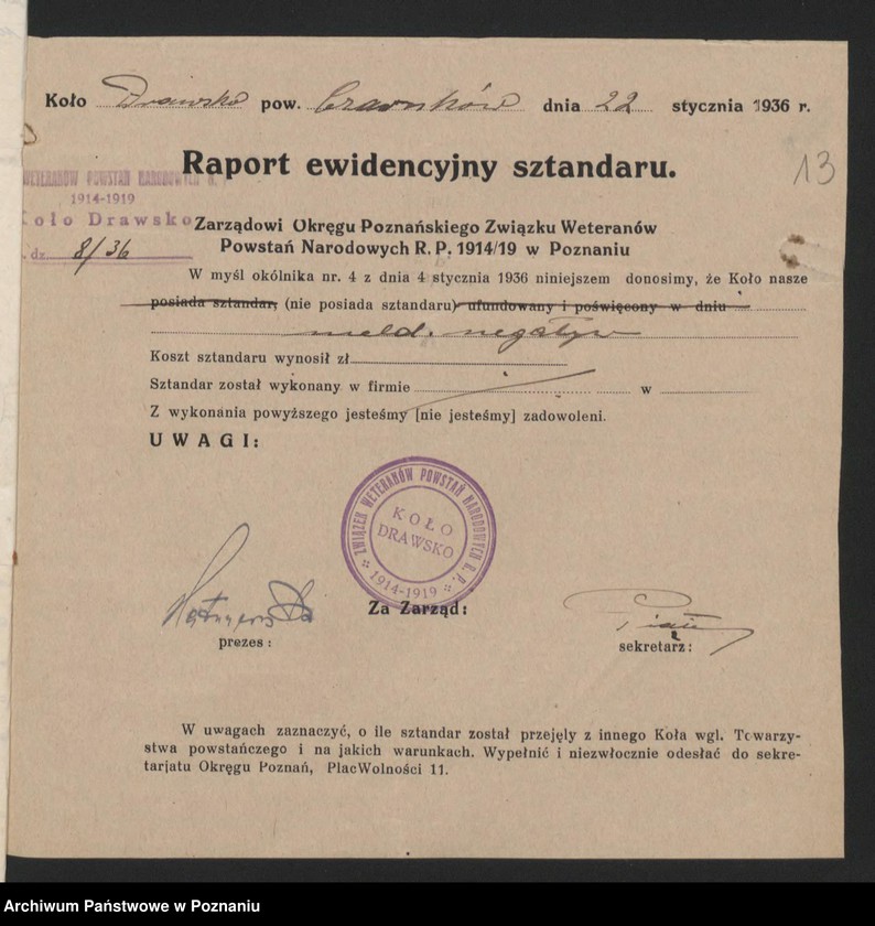 Obraz 16 z jednostki "Drawsko, powiat Czarnków akta koła."