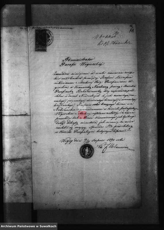 image.from.unit.number "Kniga Dokumentov k Aktam Brakosočetavšichsja Bakalarževskogo Rimsko- Katoličeskogo Prichoda za 1891 g"