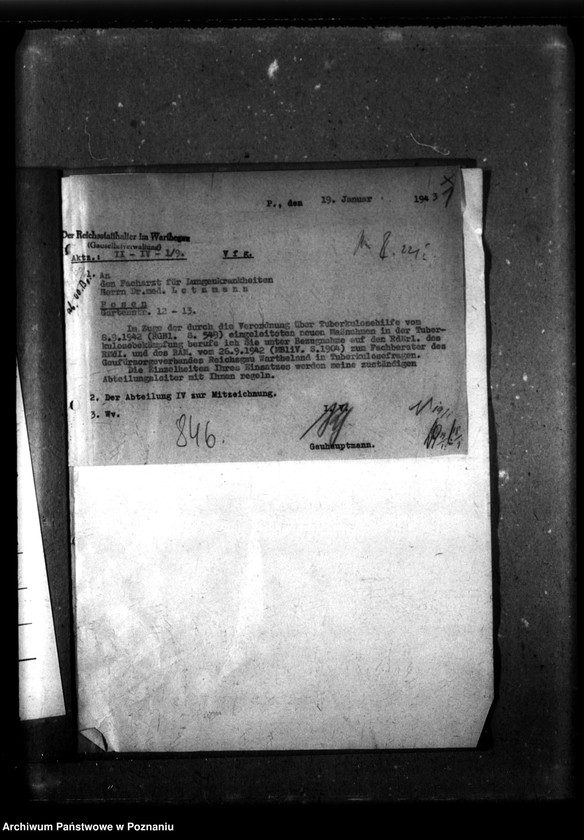 Obraz 4 z jednostki "Bestellung eines Tuberculosensachberaters."