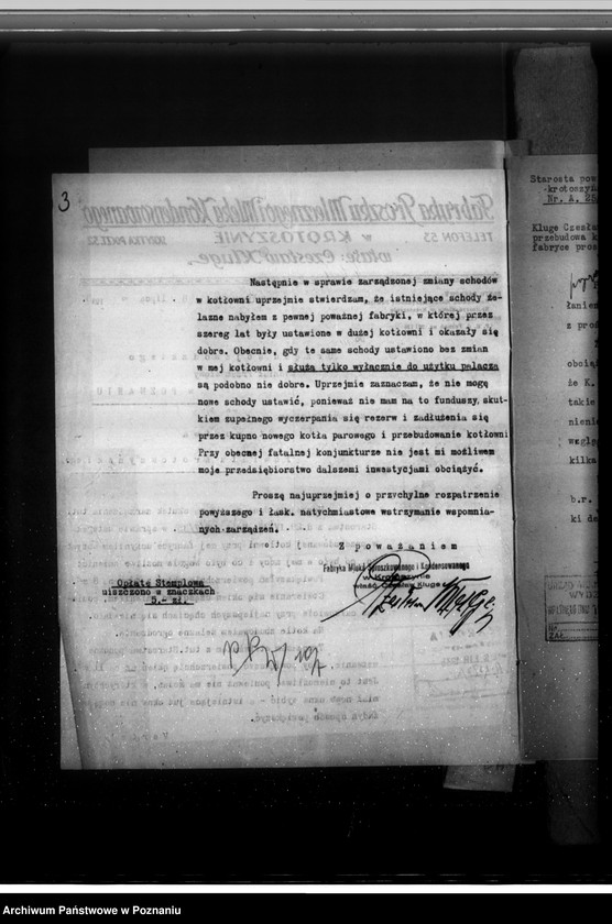 image.from.unit.number "/Fabryka proszku mlecznego i mleka kondensowanego w Krotoszynie - własność A. Kluge nadzór nad kotłownią/"