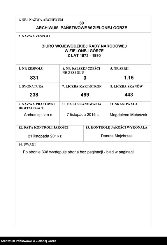 image.from.unit.number "Protokóły z posiedzeń Komisji Wychowania, Oświaty i Kultury Wojewódzkiej Rady Narodowej w Zielonej Górze; Nr 1 - 6"