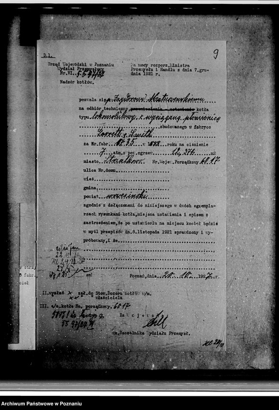 Obraz 12 z jednostki "Warsztat reparacyjny I. Matuszewskiego Strzałkowo powiat wrzesiński"