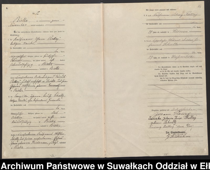 image.from.unit.number "Heiraths-Haupt-Register des Königlichen Preussischen Standes-Amtes Bialla Kreis Johannisburg"