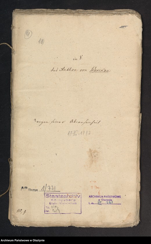 image.from.unit.number "In S. [Sachen] des Anthon von Warckau wegen seiner Abwesenheit"