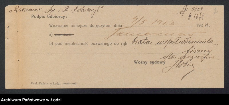 Obraz 4 z jednostki "Bracia Karczmar i M. Peterseil - handel manufakturą"