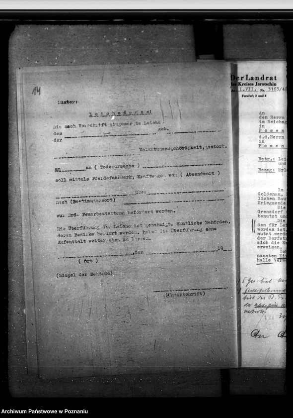 Obraz 17 z jednostki "Leichenwesen. Genuss von Äther. Ungenügend begrabene Leichen polnischer Soldaten. Feuerbestattungsverein"