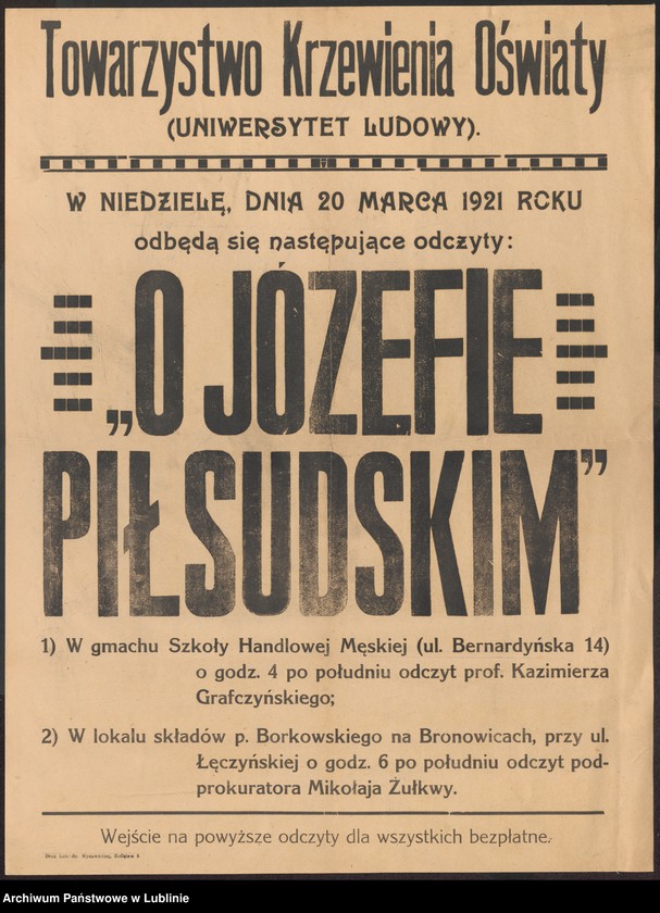 image.from.collection.number "Józef Piłsudski na plakacie i afiszu APL111"