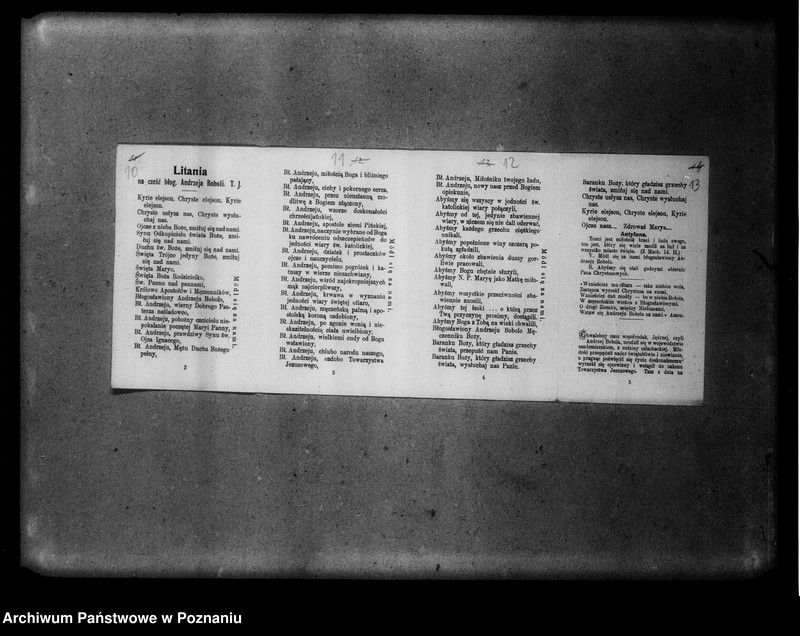 Obraz 14 z jednostki "Zbiór różny: listy i karty pocztowe byłych jeńców wojennych, zdjęcie z uroczystości ku czci Tadeusza Kościuszki, kantata na pogrzeb Kościuszki [nuty], modlitwa do błogosławionego Andrzeja Boboli."