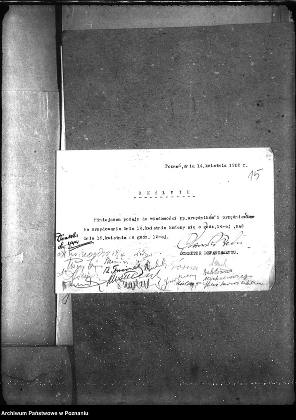 Obraz 20 z jednostki "Okólniki i rozporządzenia wewnętrzne dep."