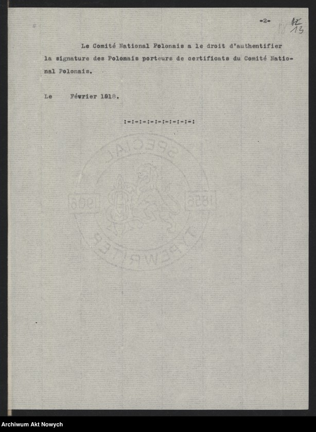 image.from.unit.number "Komitet Narodowy Polski Akta sprawy opieki cywilnej (Urząd Polski Spraw Cywilnych we Francji. Stosunek władz brytyjskich do Polaków. Korespondencja, noty)"