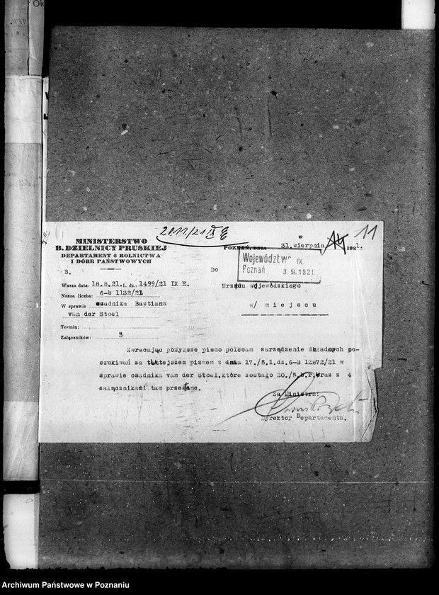 Obraz 16 z jednostki "Sprawy agrarnej reformy Główny Urząd Ziemski w Warszawie Przyszły Okręg Urząd Ziemski w Poznaniu"