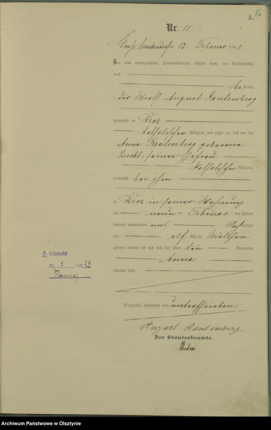 image.from.unit.number "Geburts-Haupt-Register Nr 1 - 106"