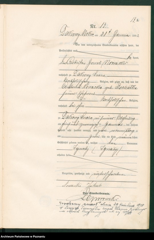 Obraz 16 z jednostki "Księga urodzeń"