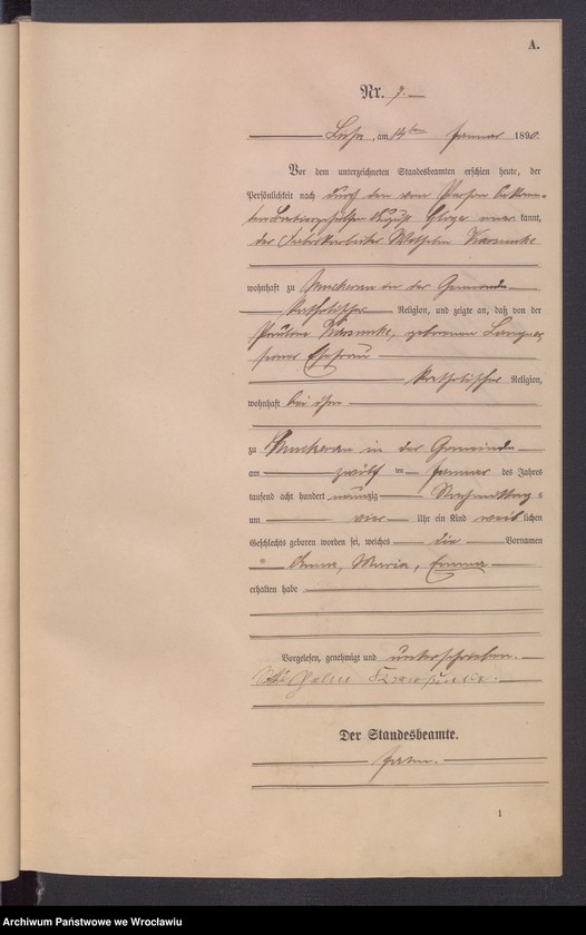 image.from.unit.number "Księga urodzeń Leśnica (Deutsch Lissa) 1890"