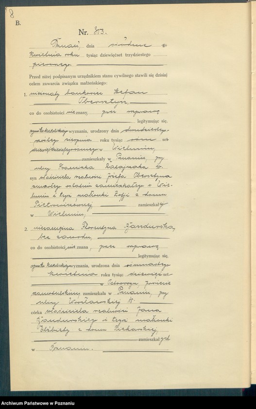 Obraz 10 z jednostki "Księga miejscowa małżeństw tom II [Rejestr główny małżeństw]"