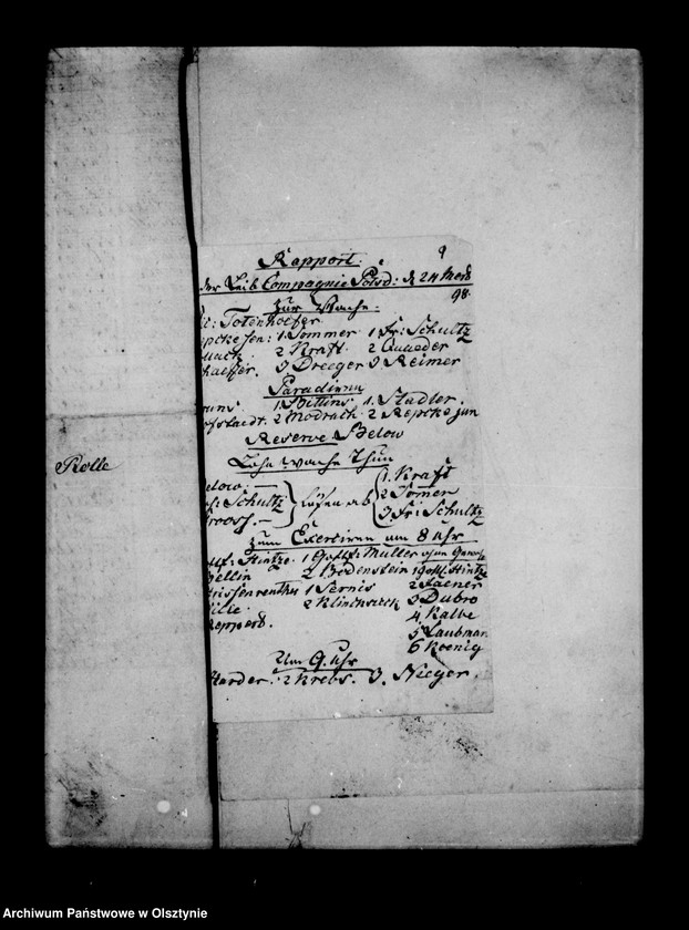 Obraz 20 z jednostki "/Tagesrapporte der verscchiedenen Formationen in Przasnitz und des I. Armee- Korps/"