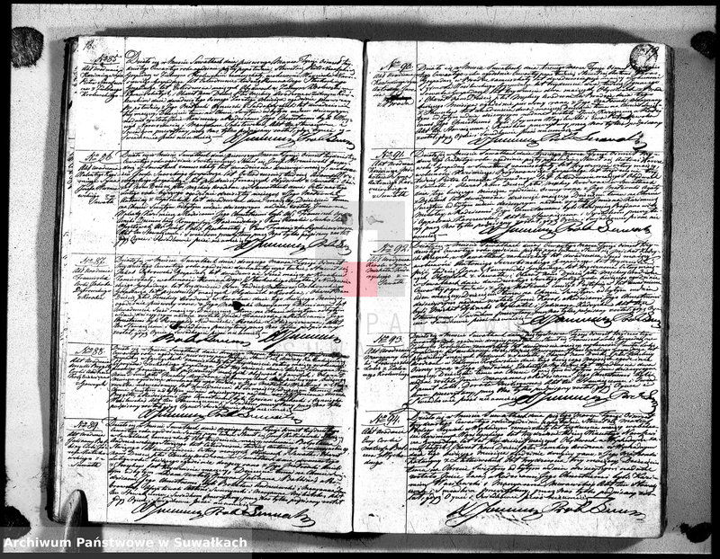 image.from.unit.number "Księga duplikat urodzonych, zaślubionych i umarłych urzędnika stanu cywilnego, parafyi suwalskiey na rok 1834"