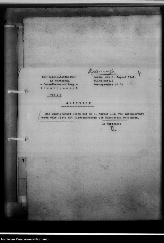 Obraz 8 z jednostki "Einziehungsprotokolle [ksiąg kościelnych] Hohensalza-Stadt [miasto Inowrocław]"