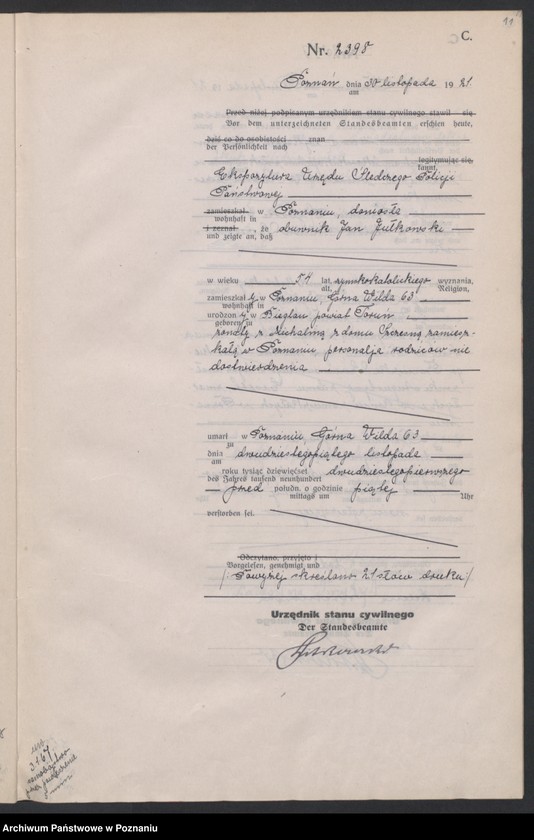 Obraz 13 z jednostki "Księga miejscowa zgonów tom V [Rejestr główny zgonów]"