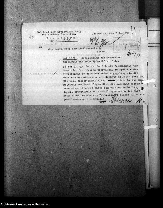 Obraz 14 z jednostki "Ortsnamenänderung - Kreis Scharnikau (Czarnków)"