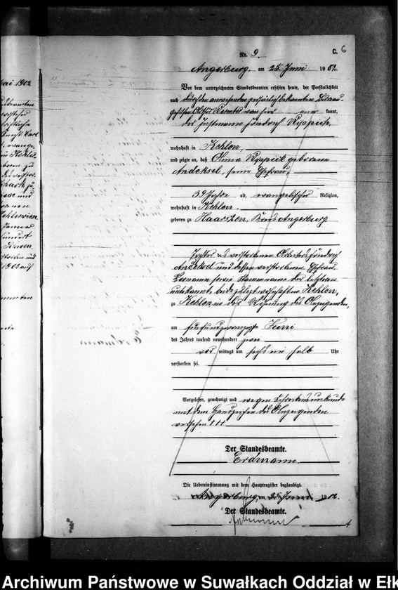 image.from.unit.number "Sterbe-Neben-Register des Preussischen Standes-Amtes Kehlen Kreis Angerburg"