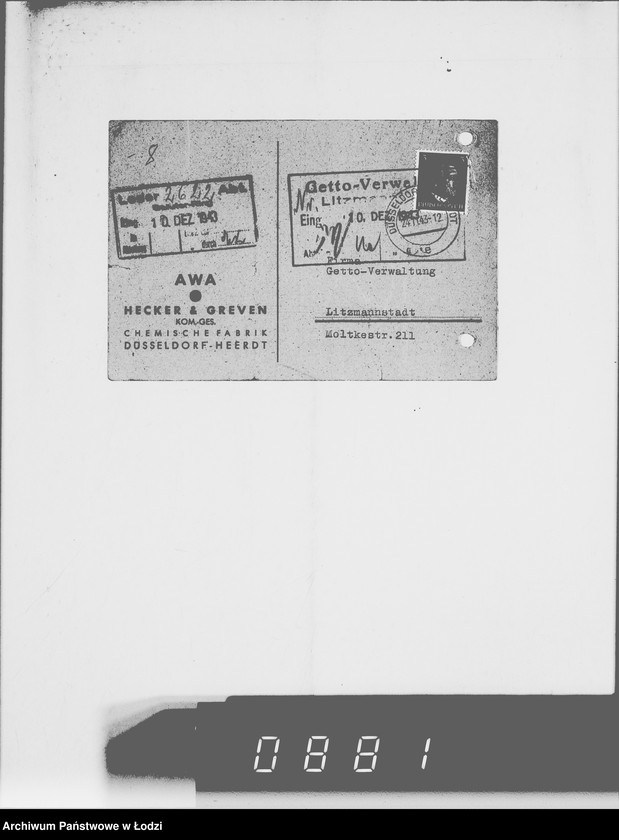 Obraz 12 z jednostki "Sammelschriftwechsel der Firmen H-K [Korespondencja z różnymi firmami zleceniodawcami G.V.]"