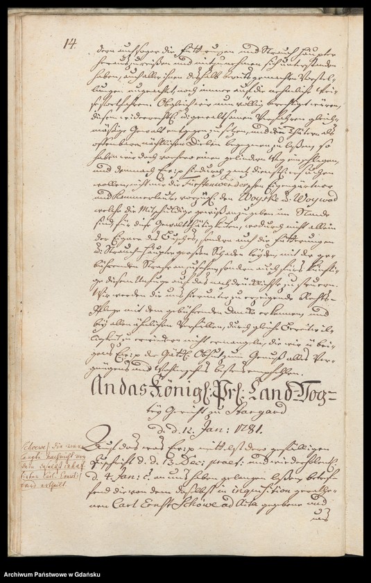 image.from.unit.number "[Liber missivarum]. Register über vorstehende Briefe von Jahr 1781. Register derer an welche vorstehende Briefe geschrieben worden"