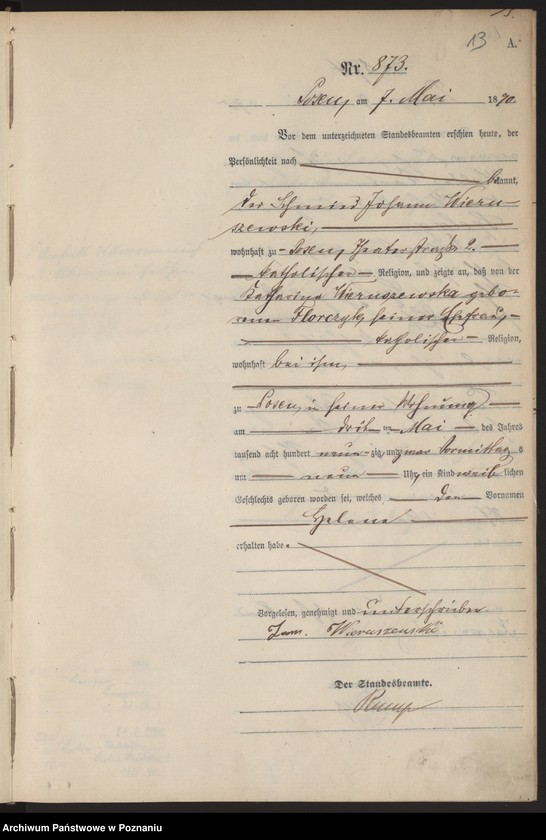 Obraz 16 z jednostki "Księga urodzeń t. III"