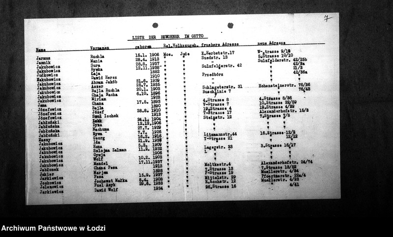 Obraz 10 z jednostki "[Alfabetyczny spis mieszkańców getta. Litera J]"