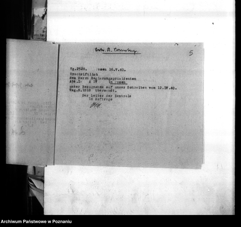 Obraz 9 z jednostki "Weiterleitung von Vermisstenmeldungen an die Regierung Posen, Abteilung Ia (Poznań)"