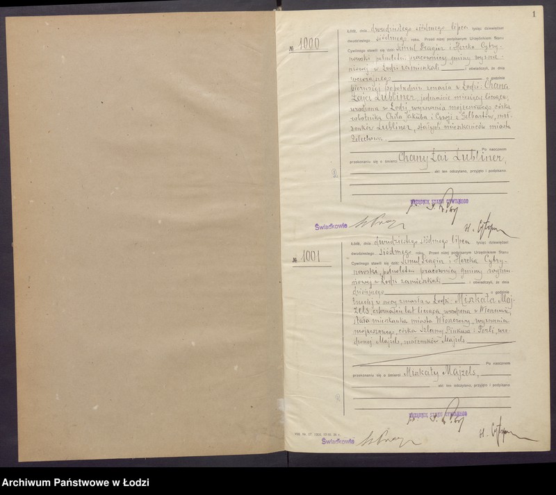 Obraz 3 z jednostki "Akta zgonów od numeru 1000 do numeru 1868"