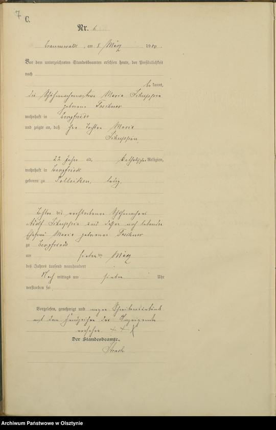 image.from.unit.number "Sterbe-Haupt-Register Nr 1 - 65"