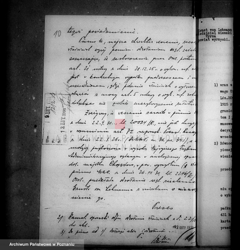 Obraz 15 z jednostki "Przymusowy wykup majątku Wyrza powiatu wyrzyskiego"