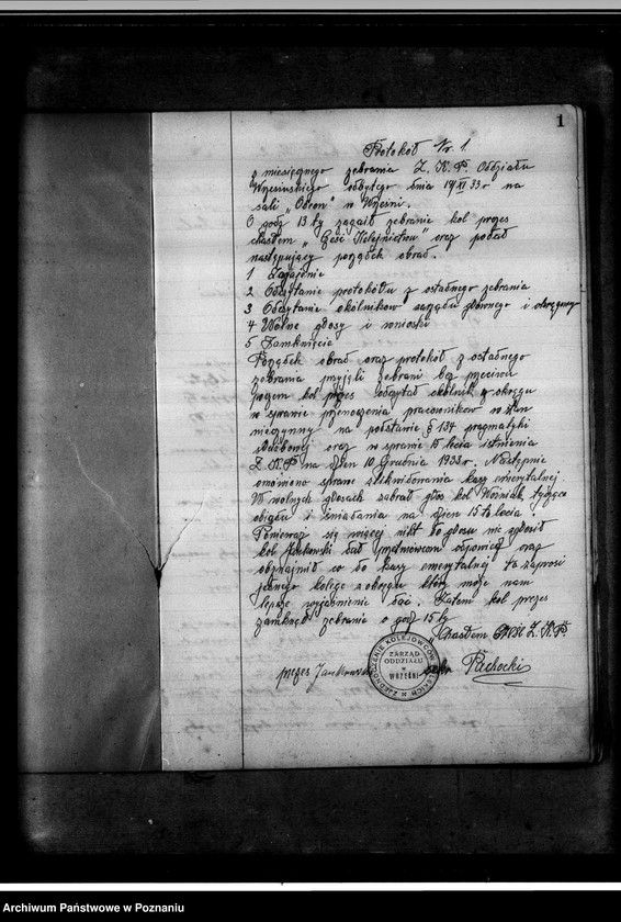 Obraz 5 z jednostki "Protokolarz i wykaz członków"