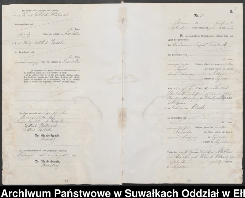 image.from.unit.number "Heiraths-Neben-Register des Preussischen Standes-Amtes Orlowen Kreis Loetzen"