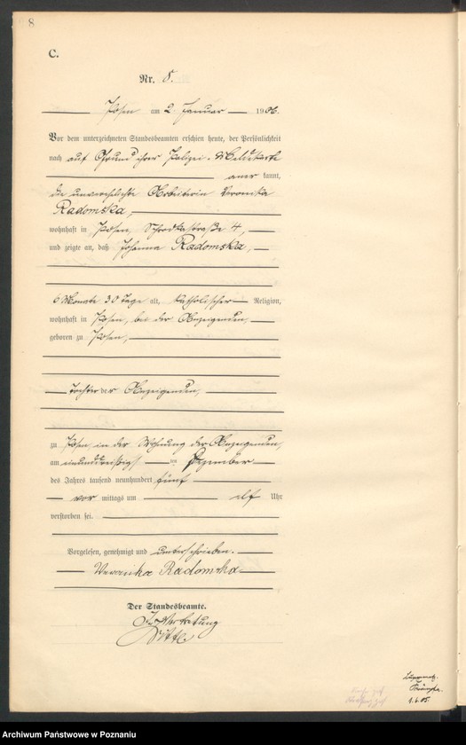 Obraz 10 z jednostki "Księga miejscowa zgonów tom I"