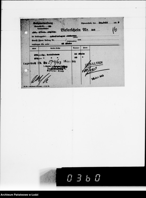 Obraz 20 z jednostki "Lieferscheine Pabianice"