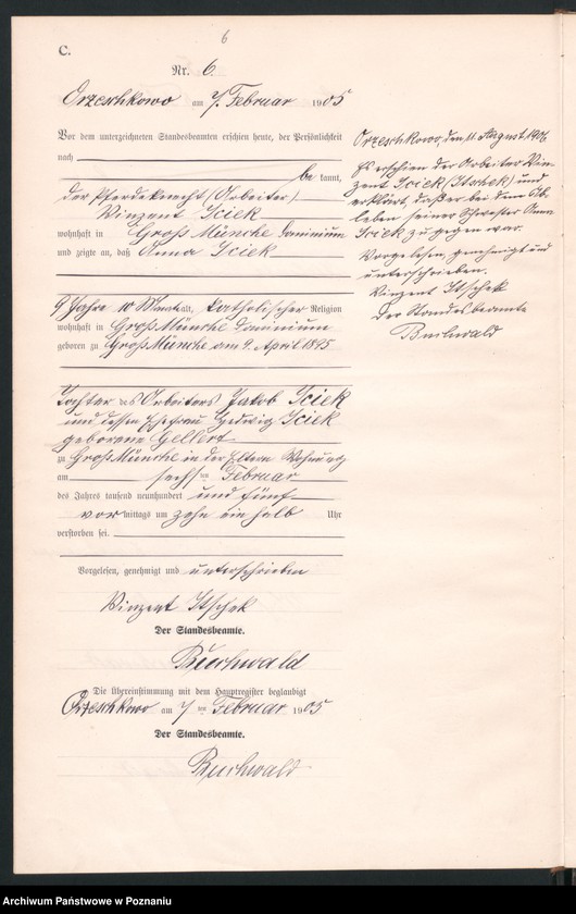 Obraz 9 z jednostki "Sterbe-Neben-Register"