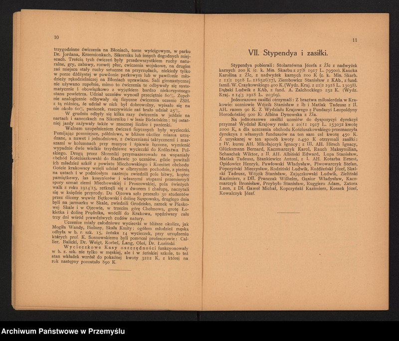 image.from.unit.number "Sprawozdanie C.K. Dyrekcji Akademii Handlowej za rok szkolny 1918"