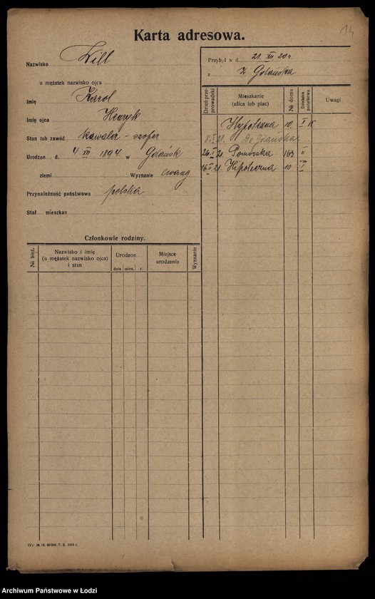 Obraz 16 z jednostki "[Spis ludności Łodzi] Wiktoszewska - Wilde"