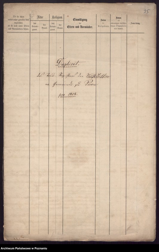 Obraz 17 z jednostki "Duplikat des Tauf, Trau, Sterberegisters"