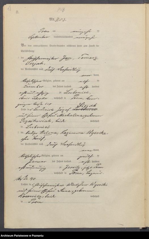 Obraz 20 z jednostki "Księga miejscowa małżeństw tom V [Rejestr główny małżeństw]"