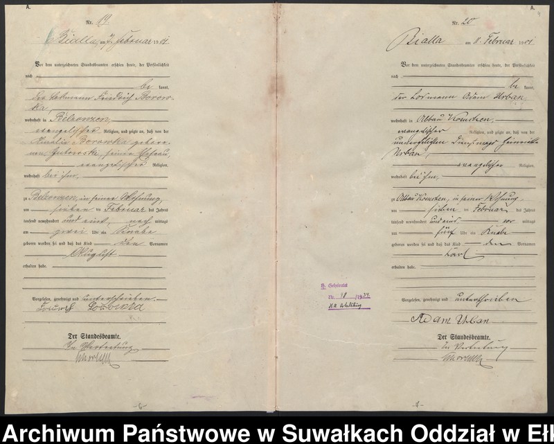 image.from.unit.number "[Geburts-Haupt-Register des Königlichen Preussischen Standes-Amtes Belzonzen Kreis Johannisburg]"