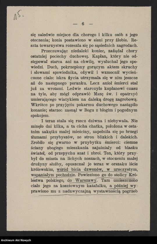 image.from.unit.number "Grochulski Hipolit (proboszcz parafii Czarńca); Załączniki: a) list do Ks. dr T. Pomian-Kruszyńskiego (odpis); b) program i projekt utworzenia Komitetu budowy grobowca i uczczenia pamięci St. Czarnieckiego (maszynopis); c) odpis uroczystości żałobnych ku czci St. Czarnieckiego w 1906 r. odpis z "Jutrzenki"; d) Wiktor Czermak - "O Stefanie Czarnieckim…", Lwów 1909 (broszura); e) wycinek prasowy; L.1"
